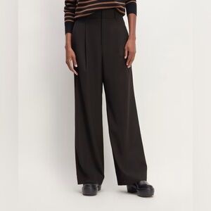 Everlane Italian Wool Way-High Drape Black Pants